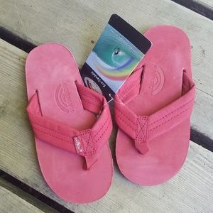 Red Kids Rainbow Brand Flip Flop Sandals Size 9/10